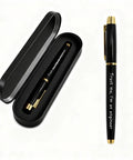 Funny Engineer Gifts For Men And Women Engraved Gel Pen Gift Set with black pen and case for engineers and tech nerds.