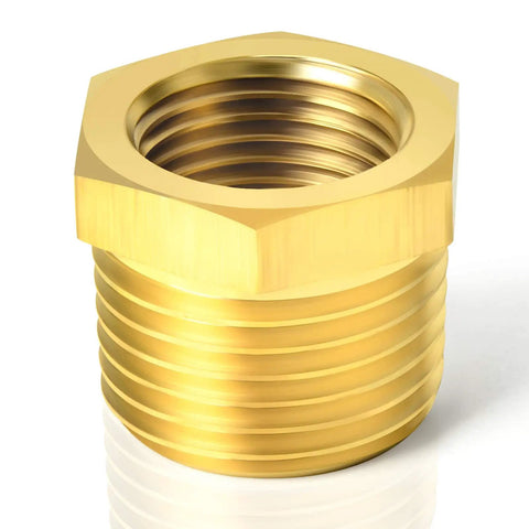 Brass Pipe Fitting Reducer Kit One Inch NPT Male To Three Quarter Inch NPT Female Adapter Hex Bushing, heavy duty