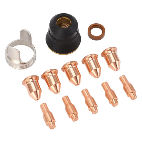 Sturdy 13Pc Plasma Cutting Consumables Kit Perfect Fit For Harbor Freight 45A includes copper nozzles and S45 bracket for easy swap.