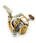 MR3000 Lightweight Spinning Fishing Reel With Wooden Handle And Aluminum Frame, 5.1 To 1 Gear Ratio, Four Ball Bearings
