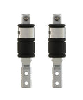 Flat End 1 Quarter Inch Hex To Square Socket 2 In 1 Extension Bit Driver Extender Pack Of 2, showing two metal adapters.