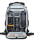 Interior of Flipside 500 AW II Camera Backpack For Pro DSLR And Mirrorless Gear Fits 400mm Or 500mm Lens Space For 1 To 2 Bodies