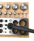 11 Piece Disc Cutter Set With Lever For Jewelry Making And Metalworking, Includes Round Punch Sizes 1/8 To 1 Inch, Wooden Storage Base