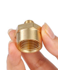 Brass hex pipe bushing, 1/8 in male to 1/2 in female NPT; OD 3/8 in, ID 3/4 in
