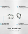 All Purpose Galvanized Spring Lock Washer Set M3 Through M30 For Machinery And Hardware High Carbon Steel Durable Assortment