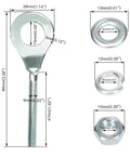 Detail view of screws, washers, and dimensions for Front And Rear Mini Bike Wheel Bearings 6202RS Replacement Kit