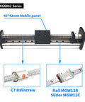 Dope CNC Rail Linear Guide Stage Sliding Table For XYZ Axis Motion in aluminum with SFU1204 ballscrew and rail slider view