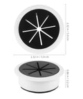Six Piece Desk Cable Hole Cover Grommet Kit For Office Desks With Easy Threading Cord Organizer Round Cable Grommets For Clean Cable Management Desk Cable Hole Covers 6 Pack Neat Workstation, 2.32 in black and white desk grommet
