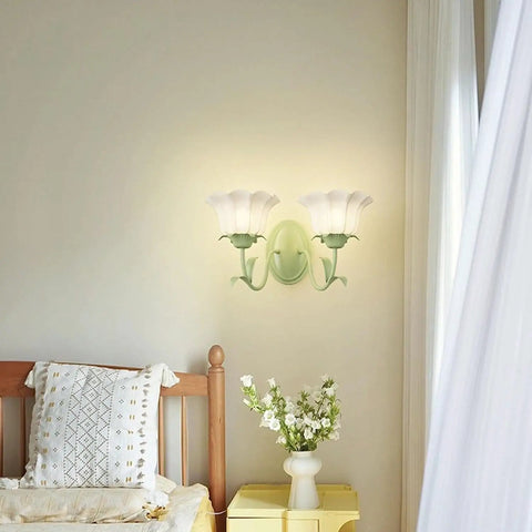 Flower Shaped Wall Sconce With Milk White Glass Lampshade Modern Living Room Lighting Fixture Mounted Wall Light 30x54 cm