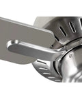 Close-up of brushed nickel finish on Drift Collection 32 Inch Four Blade Ceiling Fan With Quiet Motor Modern Low Profile Design Energy Efficient Airflow.