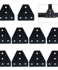 10 Pcs Anodised 90 Degree T Shape Corner Bracket Plate With Five Holes For 20x20mm Aluminum Extrusion Profile Black