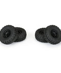 Trencher Front And Rear 1 To 24 Scale RC Tire Set With 2.25 Inch Tall Bead-Loc Black Impulse 4 Wheels, tough sidewalls