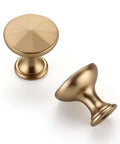 Champagne Bronze Cabinet Knobs 1-3/16 Inch, 5 Pack, Heavy Duty Zinc Alloy Drawer Knobs For Kitchen Cabinets, Easy Single Hole Install