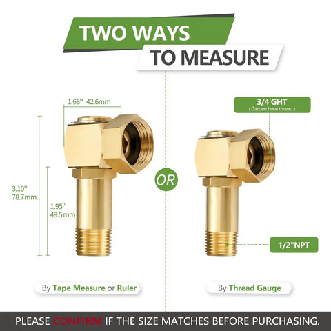 Lead Free Brass Hose Reel Fittings And Swivel Adapter For Garden Hose Reels Brass Replacement Part With 1 Inch GHT To 0.8 Inch Connector 3 Inch Swivel Durable And Safe Fits Various Reel Models, 3/4" GHT and 1/2" NPT