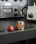 Heavy Duty Simhoa Stage Fog Machine Nozzle Replacement Fitting With Brass Hex Body Threaded Connector And Cap for event setup on black surface.