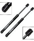 Two Piece Trunk Lift Supports Gas Strut Shocks For Chevrolet Ssr 2003 2004 2005 2006 showing black hydraulic design and mounting ends.