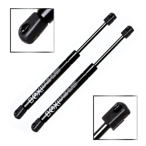 Two Piece Trunk Lift Supports Gas Strut Shocks For Chevrolet Ssr 2003 2004 2005 2006 showing black hydraulic design and mounting ends.