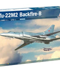 Tu-22M2 Backfire-B 1:72 Scale Military Plastic Model Kit For Assembly packaging showing detailed Russian bomber art.