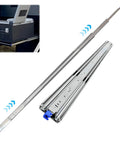 Heavy Duty Drawer Slides With Secure Locking Latch 300 Lbs Full Extension Side Mount Steel Rails displayed with a tool chest.