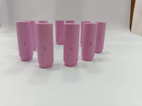 Ceramic Cup TIG Nozzle Kit 10 Pack For 17 18 26 Series Torches D12.5 By 47mm One Half Inch 10N46 Nozzle Gas Lens