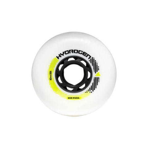 Hydrogen 80mm 85A Inline Skate Wheels White 8 Pack For Adults Durable Pro Grade High Performance Replacement Wheels With Premium Material Formula For Speed Comfort And Smooth Rides