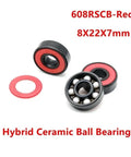 608RS ILQ-11 Black Seal Ball Bearings Kit For Skateboard And Scooter, Durable Chromium Steel Build, Double Shield 2RS Or ZZ, ABEC-11 Precision For Smooth Rolling, Long-Lasting Performance, Easy Maintenance, 8x22x7mm hybrid ceramic bearing