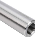 Close-up of Shop Ready Extra Long MT1 To MT2 Morse Taper Drill Sleeve Reducing Adapter, high speed steel, precise alignment.