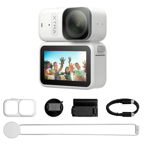 Wearable 4K Action Camera With Cap Mount, Ultra Lightweight 54g, accessories displayed, 1.3 Inch Sensor, 4K60fps Video