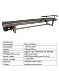 Heavy Duty 110V PVC Belt Conveyor System With Adjustable Guardrail, 59x7.8 Inch, stainless frame, speed control visible