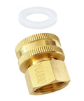 Beefy Brass Garden Hose Adapter Double Female Swivel Connector 1/2 NPT To 3/4 NH F F Pipe Joint Extension Repair Fitting For Outdoor Hoses Easy Install Durable Corrosion Resistant 1 Pack brass hose adapter with washer