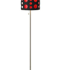 Dope Modern Retro Floor Lamp With Two Layer Fabric Shade 66 Inch Tall Black And Red Finish Pull Chain On Off Contemporary Lighting