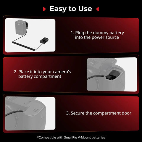 Steps to use Dummy Battery With D Tap Power Adapter For Canon LP E6P And EOS R6 Series.