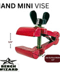 Tiny But Mighty 3 Inch Mini Handheld Vise With 1.25 Inch Jaws, Adjustable Wing Nut Tension, Carbon Steel Build