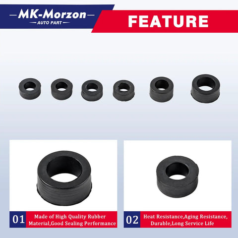 Black rubber seals for 7.3L Power Stroke Diesel Fuel Line Kit With Rubber Seals For 1999 2003 Ford F Series Super Duty Excursion And Econoline