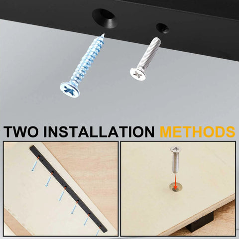 Premium Aluminum Miter Bars 3 4 By 3 8 By 19 Inch Table Saw Runners showing two installation methods with screws.