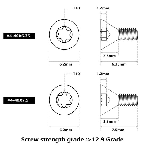 Badass 30 Piece Red Dot Sight Screw Kit Featuring Five Precision Metric Thread Lengths For Totally Smooth Optic Mounting and Zero Sweat Scope Installations For Your Rifle Build, showing metric screw details.