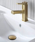Dope Pop Up Bathroom Sink Drain Stopper With Overflow For Vessel Sinks, Detachable Basket Stopper Drain Assembly, Brushed Brass Finish