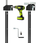 Beefed Up Heavy Duty RV Slide Out Support Jacks Two Pack 5000 lb each with electric drill and hand crank shown