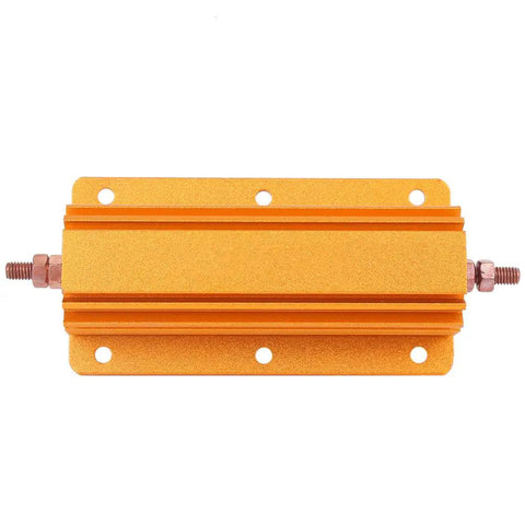 Heavy Duty 200W 4 Ohm Resistor With Aluminum Housing For Industrial Electrical Equipment Supplies Built Tough Superior Heat Dissipation Sturdy Metal Body And Long Lasting Performance Ideal For Manufacturing Lines Power Control And Testing, orange aluminum resistor with screw mounts