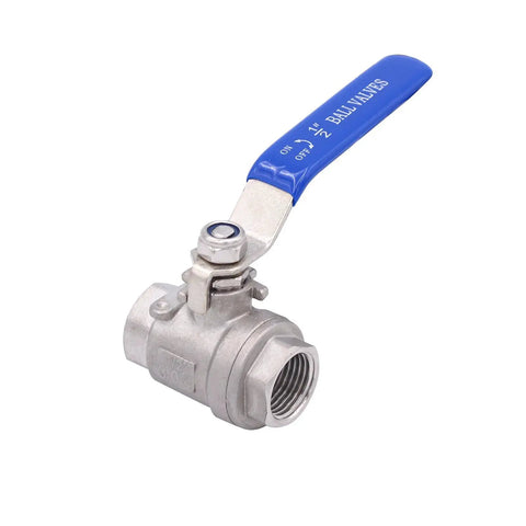 Heavy Duty Stainless Steel Ball Valve 304 Half Inch NPT For Water Oil And Gas With Blue Vinyl Insulated Locking Handle