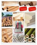 Collage of wood types and Heavy Duty Automatic Wood Cutting Saw With Pro Grade Alloy Blade Compact Shop Log Cutter For Slick Lumber Splitting And Precise Board Segments 220V 3000W Motor.