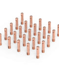 Super Hot MIG Welding Contact Tips 11-30 Size For.030 Wire, Premium 25 Pack displayed in a grid, showcasing copper tips.