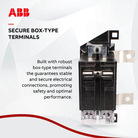 Single 100 Amp Double-Pole Master Breaker Kit for PowerMark Gold Load Centers showing secure box-type terminals