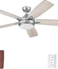 52 Inch Pewter Smart Ceiling Fan With Voice Control For Alexa And Google Assistant, Remote Included And FansIO App Ready