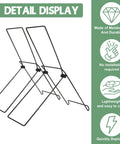 2 Pack Portable Folding Solar Panel Stand with Quick Angle Adjustment Lightweight Mount, metal display, no tools needed, side view