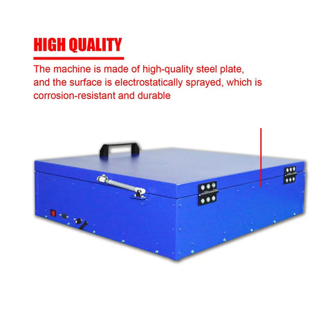 Pro Grade UV Exposure Unit For Silk Screen Printing Light Box With 12 LED Tubes, 24x28 Inch Screen Area, Easy Setup, Blue Finish
