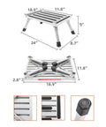 Heavy Duty Aluminum Working Platform Step Stool Ladder for RV Camper SUV Up To 500lbs with Non Slip Surface and Rubber Feet Folded
