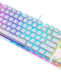 Wired Mechanical Gaming Keyboard With Slick Clicky Feel And Vivid RGB Backlight Built For PC Players Demanding Lightning Fast Typing Through Nine Flashing Light Designs To Straight Up Upgrade Your Entire Desk Setup.