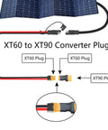 Diagram of Dual XT60 to XT90 Male Connector Converter Set For RC LiPo Batteries And Accessories
