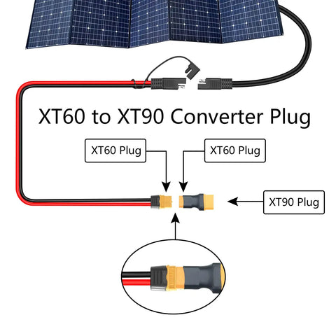 Diagram of Dual XT60 to XT90 Male Connector Converter Set For RC LiPo Batteries And Accessories